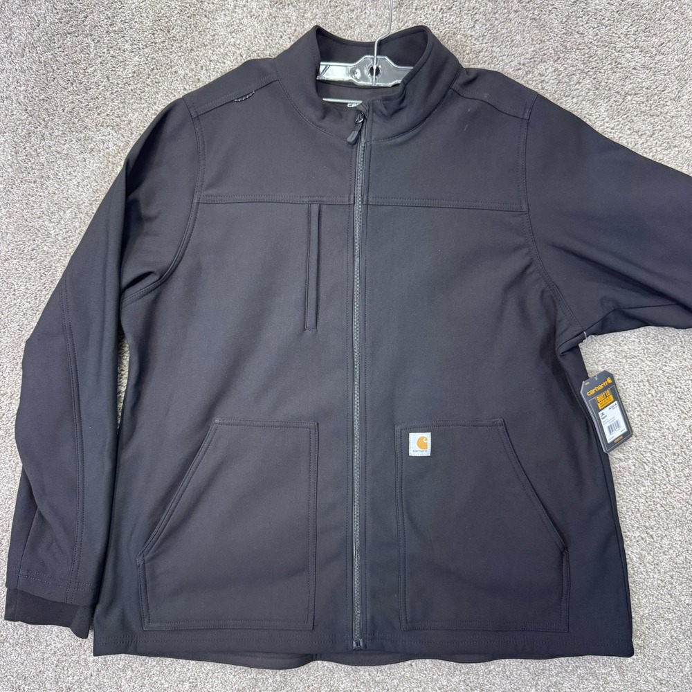 Carhartt Jacket Mens 2XL Bonded Fleece Zip Modern Fit Black MJ1023-W NEW